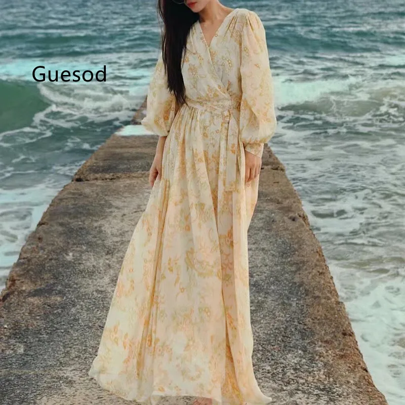 Guesod Silk Dress Long Dress Fairy 2022 Spring Silk Designer Print Long Sleeve Expansion Bottom Silk Long Dress New
Guesod Silk Dress Long Dress Fairy 2022 Spring Silk Designer Print Long Sleeve Expansion Bottom Silk Long Dress New