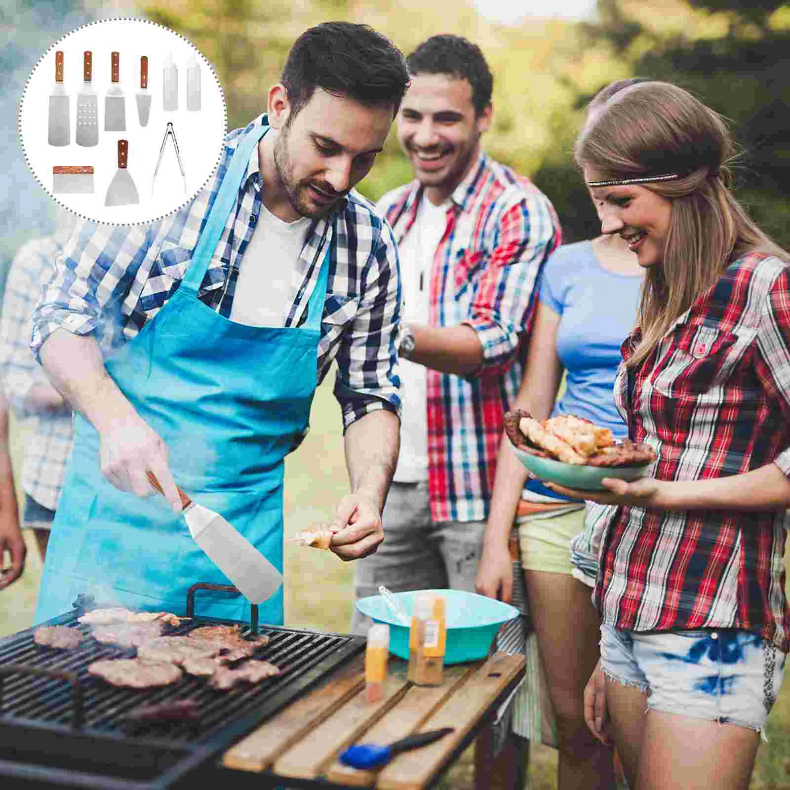 Barbecue Tool Kit BBQ Griddle Stainless Steel Utensils Camping Flatware Supplies Cutlery 
Barbecue Tool Kit BBQ Griddle Stainless Steel Utensils Camping Flatware Supplies Cutlery