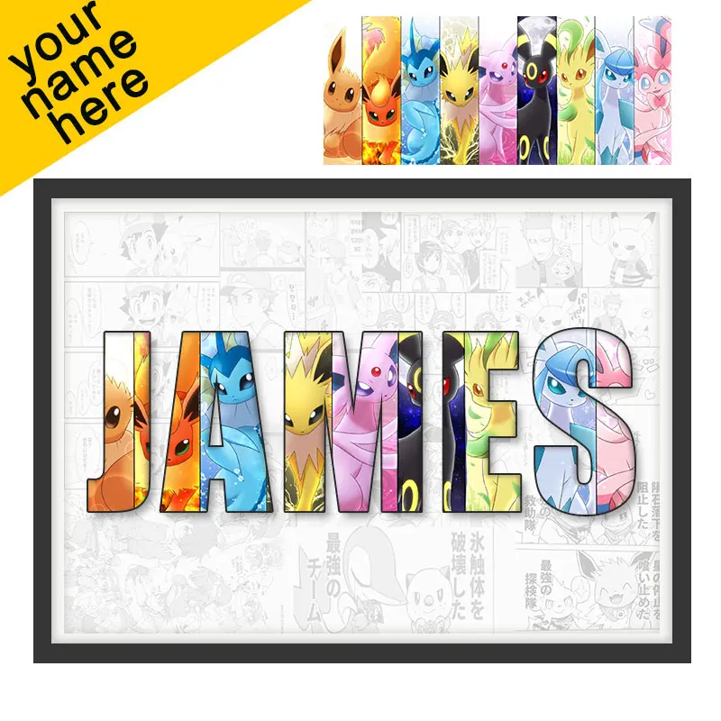 Anime Pokemon Customized NAME Word Peripherals Figure Pikachu Poster Mural Wall Art Canvas Painting Kids Room Decoration Gifts
Anime Pokemon Customized NAME Word Peripherals Figure Pikachu Poster Mural Wall Art Canvas Painting Kids Room Decoration Gifts
