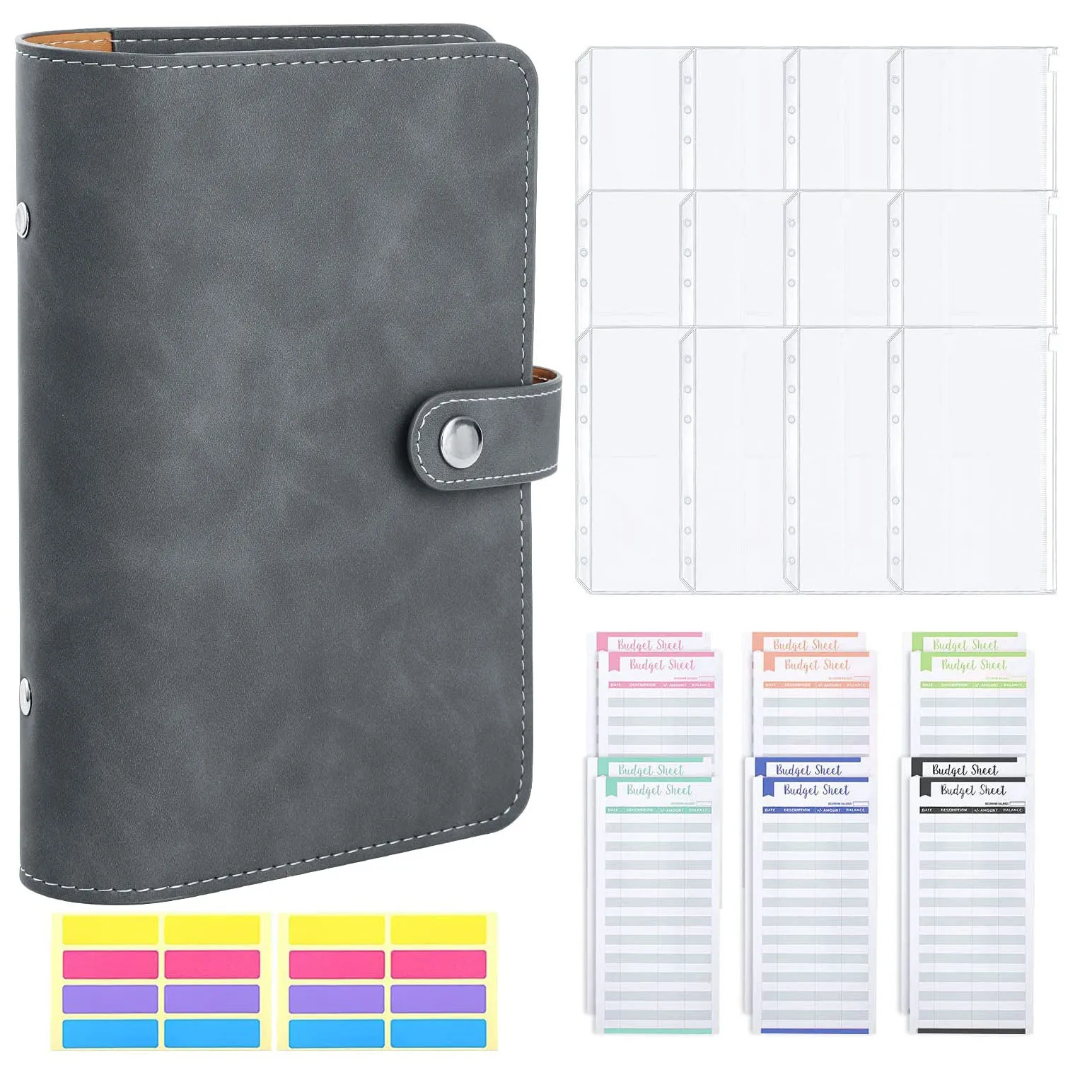A6 PU Leather Budget Binder Notebook Cash Envelopes Planner Wallet with Binder Pockets, Expense Budget Sheets, for Money Saving
A6 PU Leather Budget Binder Notebook Cash Envelopes Planner Wallet with Binder Pockets, Expense Budget Sheets, for Money Saving