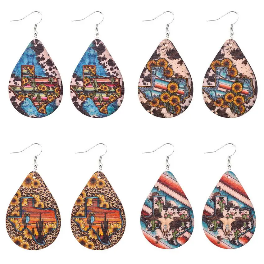 Западные кактусы подсолнухи техасское дерево каплевидные серьги для женщин Leoaprd Техасские деревянные серьги с узором ювелирные изделия оп... 
Западные кактусы подсолнухи техасское дерево каплевидные серьги для женщин Leoaprd Техасские деревянные серьги с узором ювелирные изделия оп...