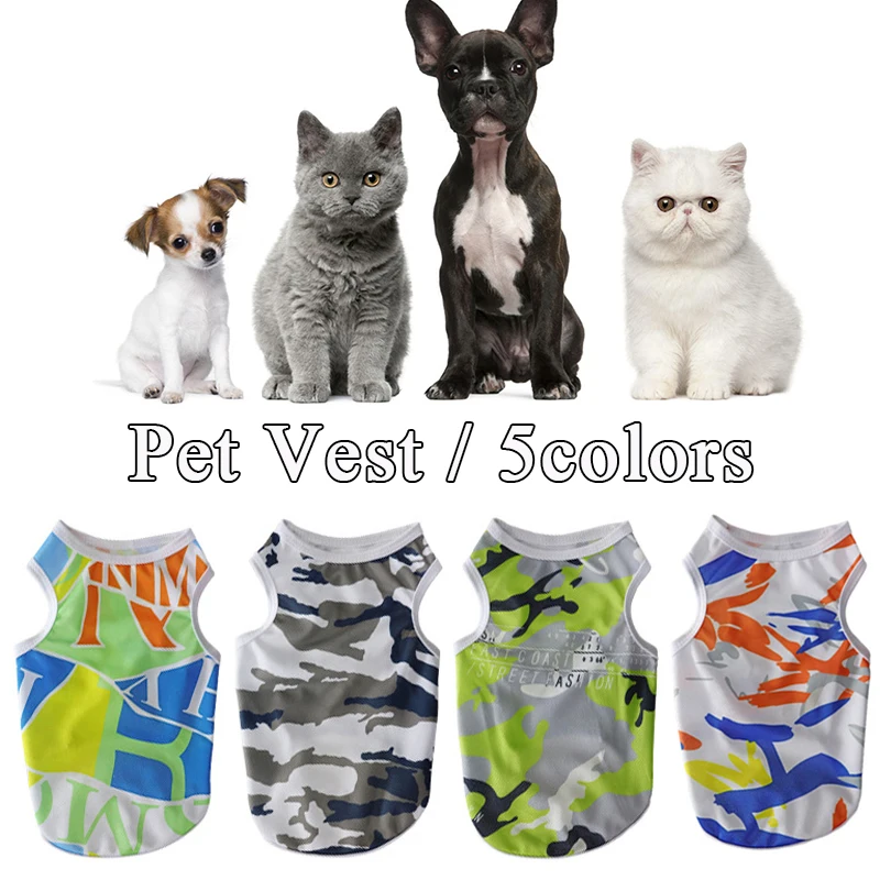 Pet Costume Cat Shirt Pet Vest Sunscreen Clothing Dog T-shirt Sleeveless Breathable Camouflage Cool Quick-drying 
Pet Costume Cat Shirt Pet Vest Sunscreen Clothing Dog T-shirt Sleeveless Breathable Camouflage Cool Quick-drying