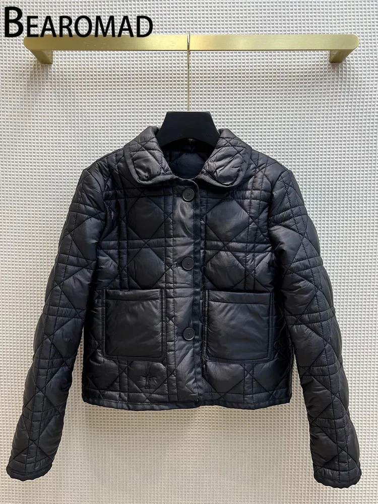Bearomad High Quality Runway Designer Winter Black Cotton Coat Women Turn-down Collar Single Breasted Pockets Straight Slim Coat
Bearomad High Quality Runway Designer Winter Black Cotton Coat Women Turn-down Collar Single Breasted Pockets Straight Slim Coat