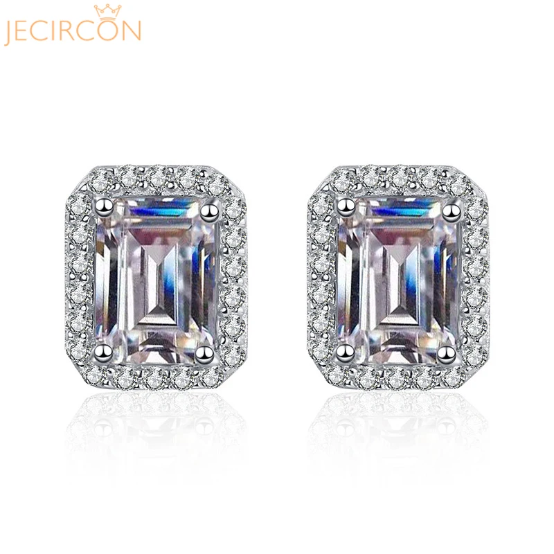JECIRCON 100% 925 Sterling Silver Moissanite Stud Earrings for Women 1ct 5x7MM Emerald/Radiant Cut Ear Jewelry Platinum Quality
JECIRCON 100% 925 Sterling Silver Moissanite Stud Earrings for Women 1ct 5x7MM Emerald/Radiant Cut Ear Jewelry Platinum Quality