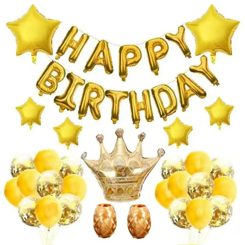 HAPPY BIRTHDAY Confetti Balloon Sets Star Letter Crown Balloons Kit Party Decor Party Decorations Party Decorative Balloons Set
HAPPY BIRTHDAY Confetti Balloon Sets Star Letter Crown Balloons Kit Party Decor Party Decorations Party Decorative Balloons Set