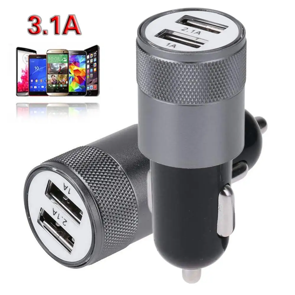 Mini Car Charger Dual USB Aluminium Alloy Dual-Port Car Charger Fast-Charge Durable Fast Charge For IPhone Xiaomi Mobile Phone
Mini Car Charger Dual USB Aluminium Alloy Dual-Port Car Charger Fast-Charge Durable Fast Charge For IPhone Xiaomi Mobile Phone