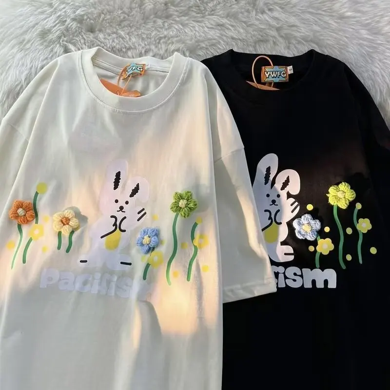 Cotton Retro Oversize Short-sleeved T-shirt Men and Women Tide Brand High Street American Retro Rabbit Print Top Vintage Clothes
Cotton Retro Oversize Short-sleeved T-shirt Men and Women Tide Brand High Street American Retro Rabbit Print Top Vintage Clothes