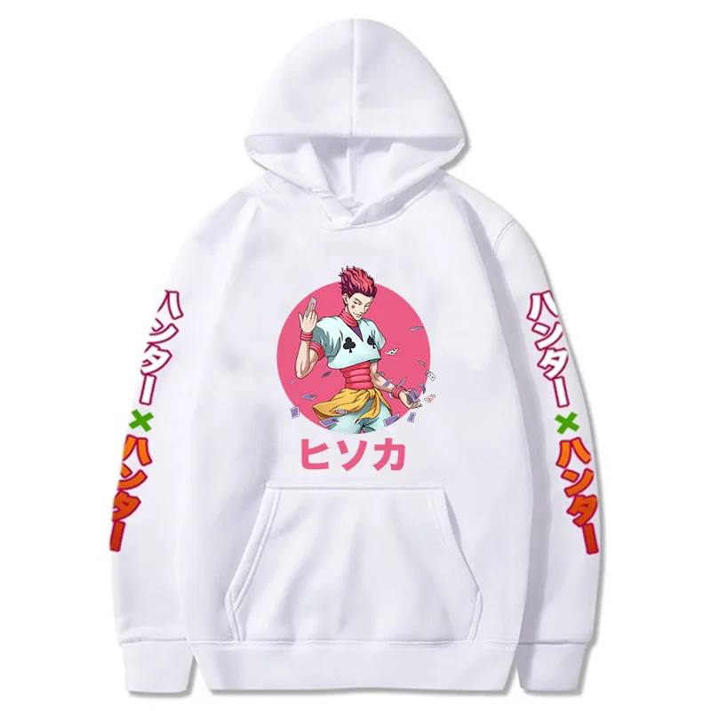 Японское аниме Harajuku, модный свитер с капюшоном и принтом охотника, худи для мужчин и женщин
Японское аниме Harajuku, модный свитер с капюшоном и принтом охотника, худи для мужчин и женщин