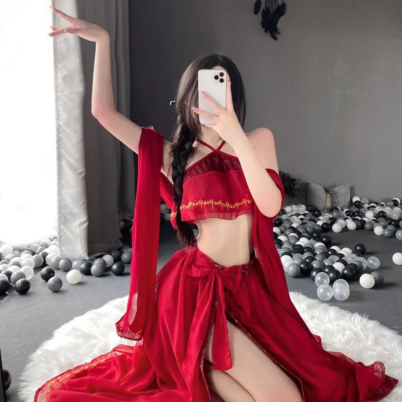 Women Sexy Lingerie Chinese Ancient Style Bathrobe Mesh Bandage Suit Girl See Through Sleepwear Blossoms Robes Nightgown Cosplay
Women Sexy Lingerie Chinese Ancient Style Bathrobe Mesh Bandage Suit Girl See Through Sleepwear Blossoms Robes Nightgown Cosplay