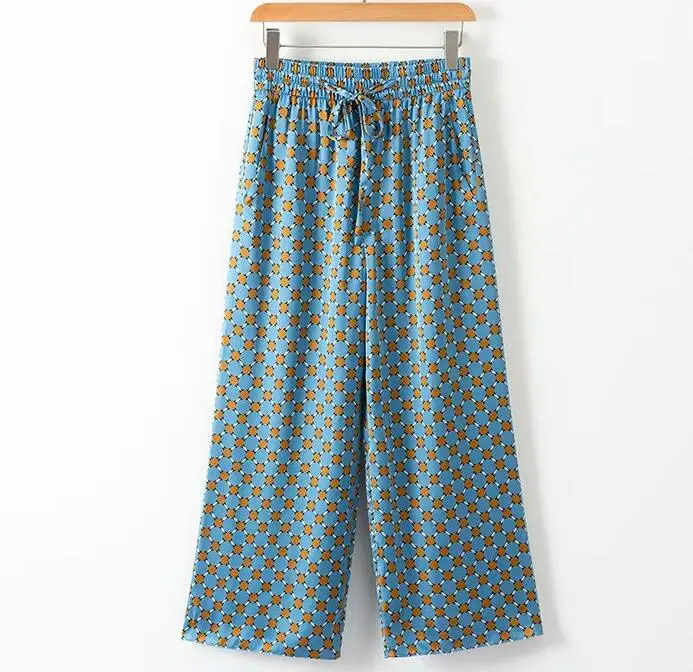 2022 Feather Sleeves Blue Printed Kimono Jacket with Wide Leg Loose Cuasal Trousers Women Vintage Clothing Suits
2022 Feather Sleeves Blue Printed Kimono Jacket with Wide Leg Loose Cuasal Trousers Women Vintage Clothing Suits