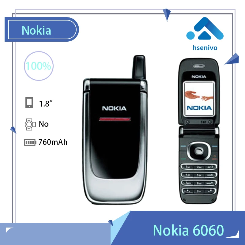 Nokia 6060 Refurbished-Original Nokia 6060 original Flip Mobile phone unlocked quad band FM Radio GSM cellphone
Nokia 6060 Refurbished-Original Nokia 6060 original Flip Mobile phone unlocked quad band FM Radio GSM cellphone