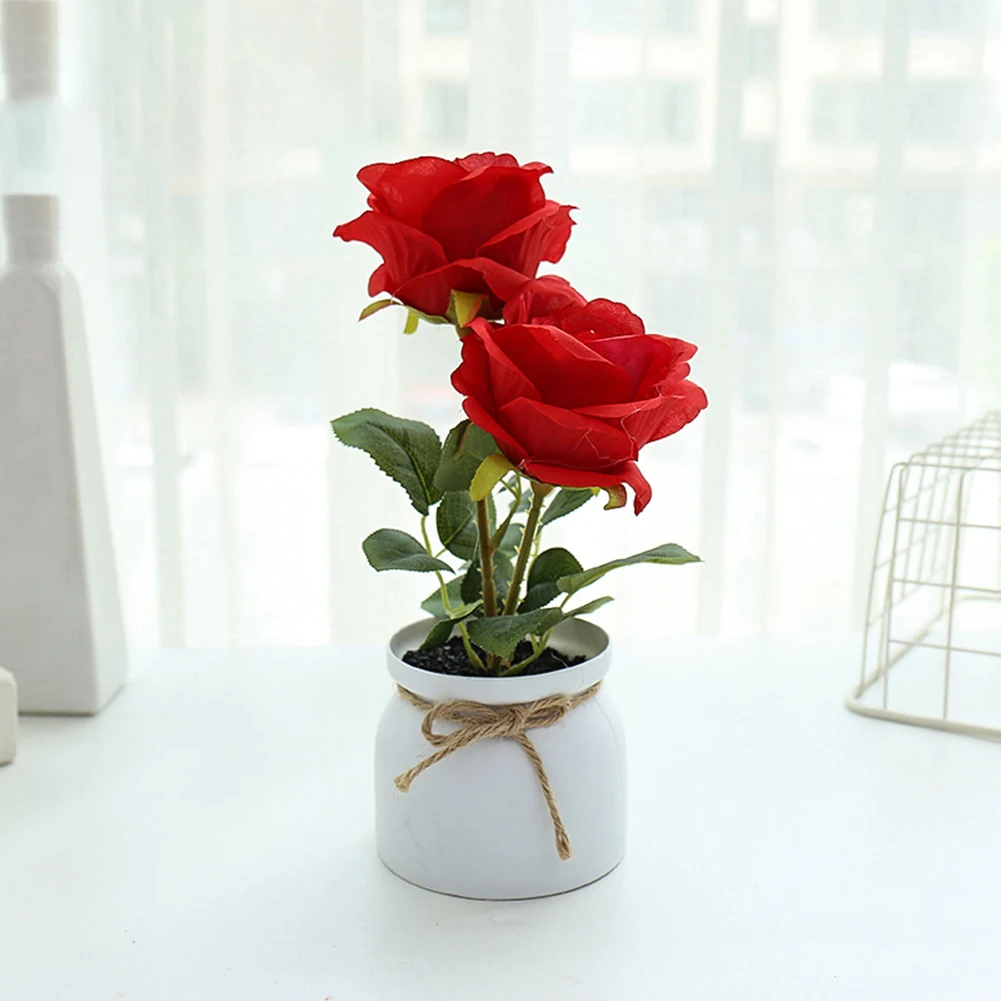 Artificial Rose Flower Bonsai Fake Plants Plastic Potted Plant Home Desktop Simulated Decor Living Room Ornament
Artificial Rose Flower Bonsai Fake Plants Plastic Potted Plant Home Desktop Simulated Decor Living Room Ornament
