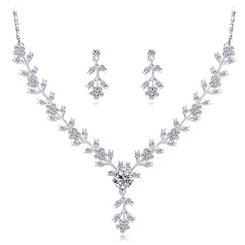 Fashion Plated Crystal Necklace Earrings Catkins Waterdrop Rhinestone Jewelry Set For Wedding Party Bridal Hot Sale
Fashion Plated Crystal Necklace Earrings Catkins Waterdrop Rhinestone Jewelry Set For Wedding Party Bridal Hot Sale