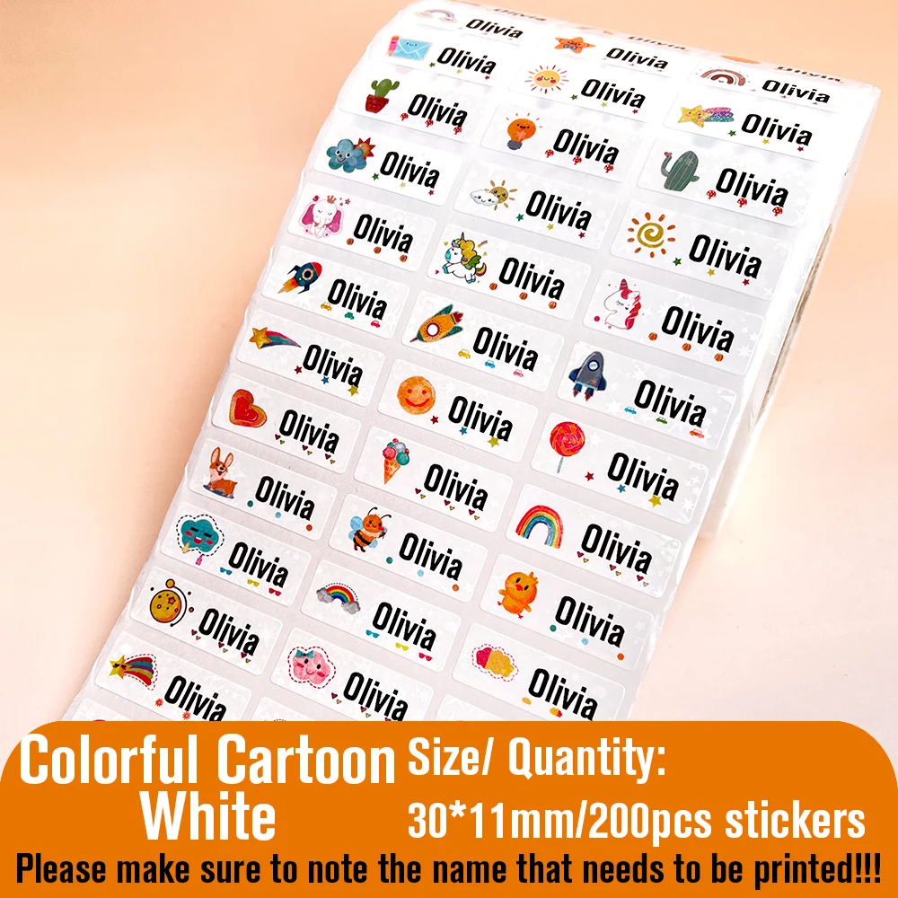 Персонализированные водонепроницаемые наклейки с именами для детей
Персонализированные водонепроницаемые наклейки с именами для детей