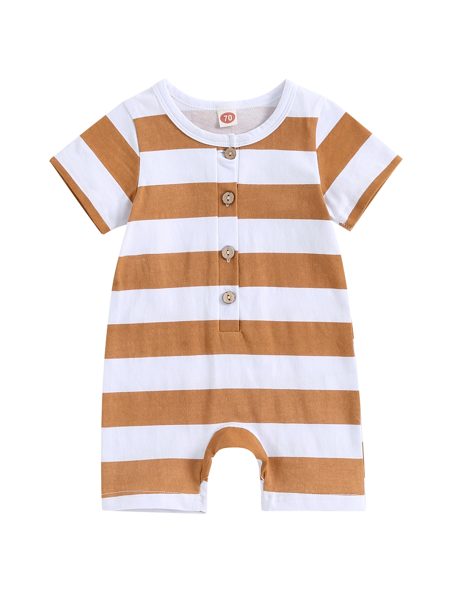 Infant Baby Boys Girls Romper Stripe Short Sleeve Crew Neck Buttons Jumpsuits Summer Casual Newborn Bodysuits
Infant Baby Boys Girls Romper Stripe Short Sleeve Crew Neck Buttons Jumpsuits Summer Casual Newborn Bodysuits