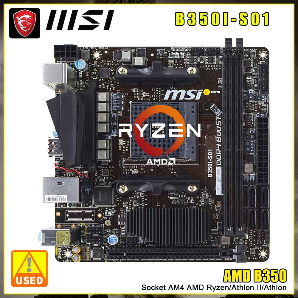 Placa base MSI B350I-S01 AM4 DDR4, двойной канал, AMD B350 Mini ITX, USB3.0 SATA, совместим с AMD RYZEN, CPU PCI-E 3,0 X16
Placa base MSI B350I-S01 AM4 DDR4, двойной канал, AMD B350 Mini ITX, USB3.0 SATA, совместим с AMD RYZEN, CPU PCI-E 3,0 X16