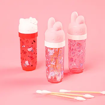 Kawaii Sanrio Storage Box Hello Kittys Mymelody Accessories Cartoon Cute Portable Cotton Swab Toothpick Tube Plastic Girls Gift