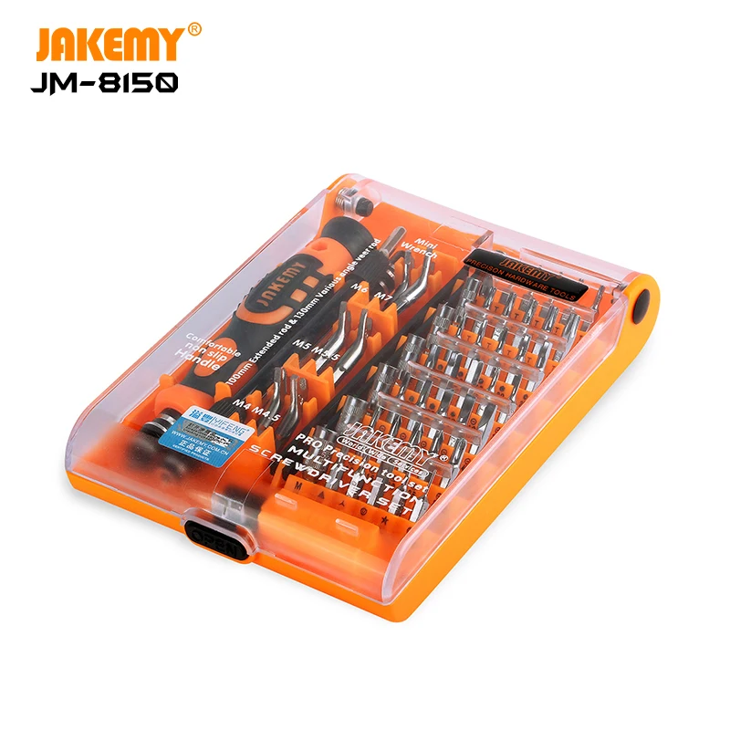 JAKEMY JM-8150 54 pcs in 1Multi-functional Safe Screwdriver for Electronics Phone Computer DIY Repair for iphone repair tools
JAKEMY JM-8150 54 pcs in 1Multi-functional Safe Screwdriver for Electronics Phone Computer DIY Repair for iphone repair tools