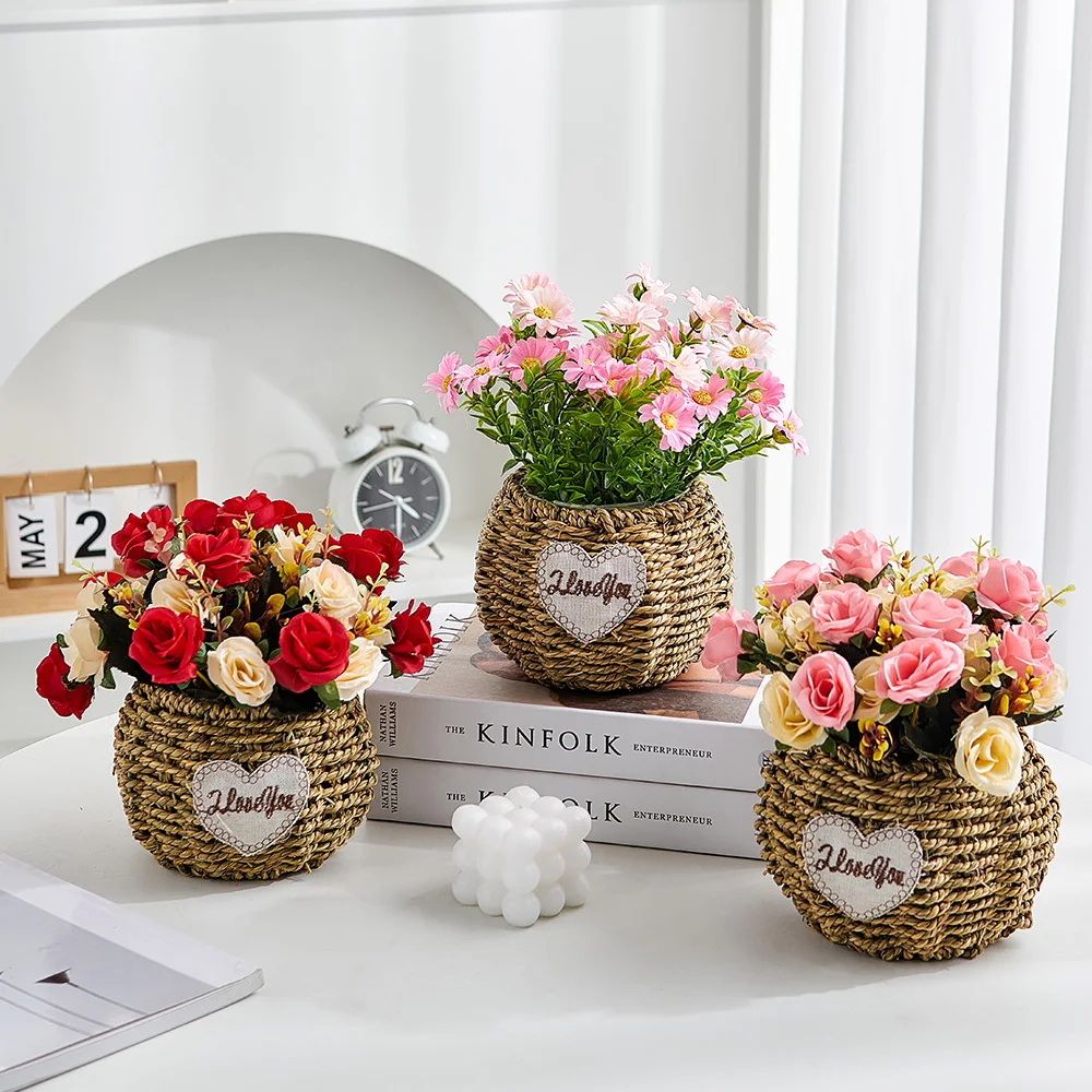 Living Room Desktop Dried Flowers Christmas Decoration Vase Home Decor Artificial Flowers Potted Fake Flower Wedding Decoration
Living Room Desktop Dried Flowers Christmas Decoration Vase Home Decor Artificial Flowers Potted Fake Flower Wedding Decoration