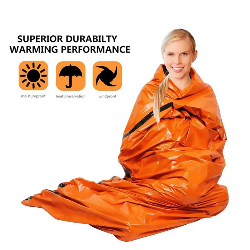 Outdoor Emergency Sleeping Bag Thermal Keep Warm Waterproof Mylar First Aid Emergency Blanket Camping Survival Gear
Outdoor Emergency Sleeping Bag Thermal Keep Warm Waterproof Mylar First Aid Emergency Blanket Camping Survival Gear