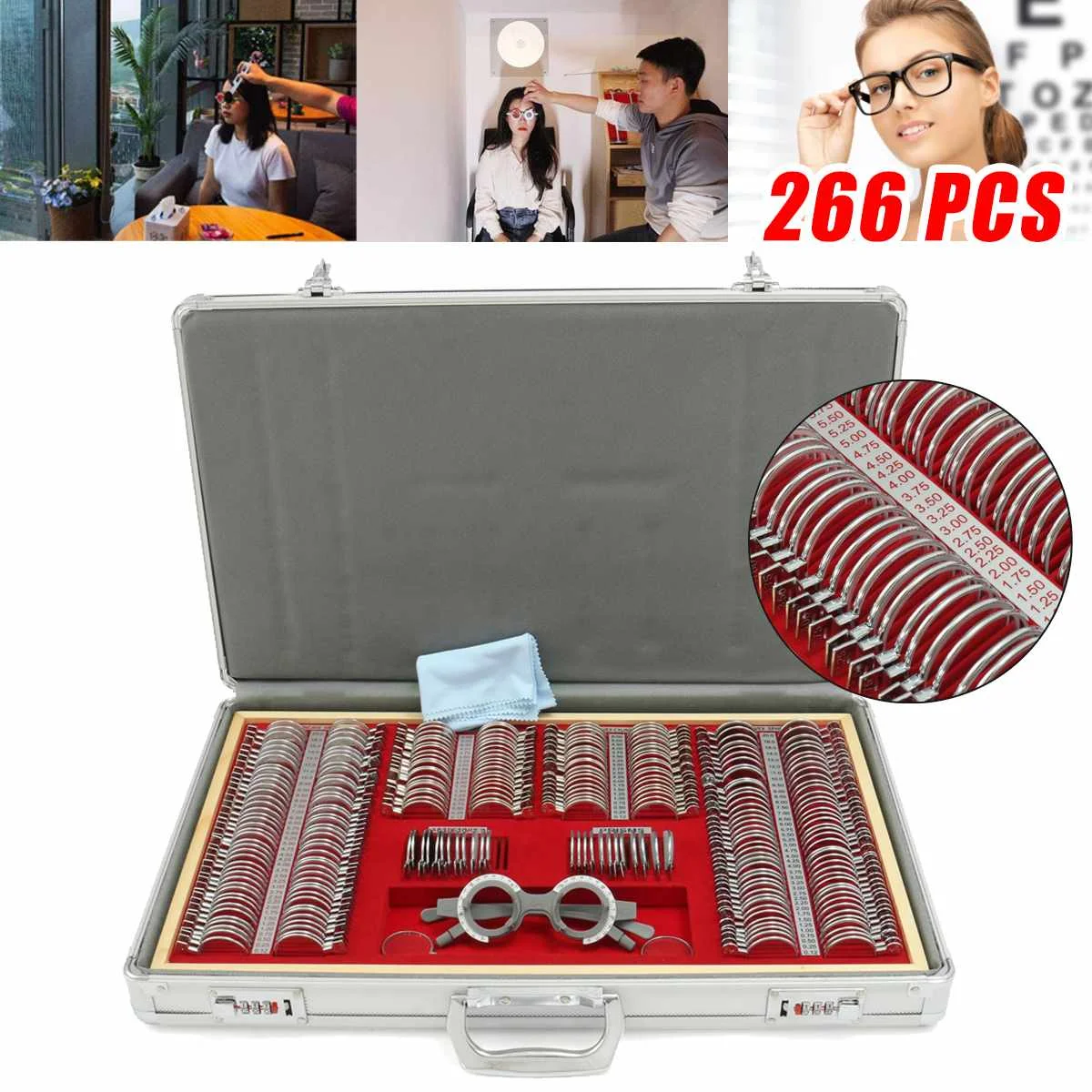 104Pcs Adjustable Optometry Test Optical Trial Lens Set Metal Rim Aluminium Case Optometria Tool Eye Testing Trial Frame Glasses
104Pcs Adjustable Optometry Test Optical Trial Lens Set Metal Rim Aluminium Case Optometria Tool Eye Testing Trial Frame Glasses