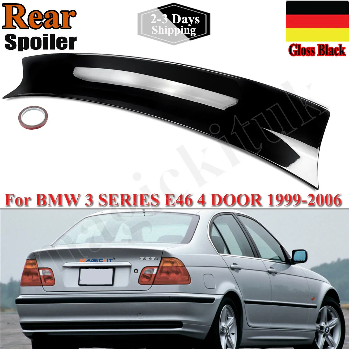 MagicKit For BMW E46 4Dr Sedan 325i 330i 1999-06 Gloss Black MP Style Rear Spoiler Wing
MagicKit For BMW E46 4Dr Sedan 325i 330i 1999-06 Gloss Black MP Style Rear Spoiler Wing