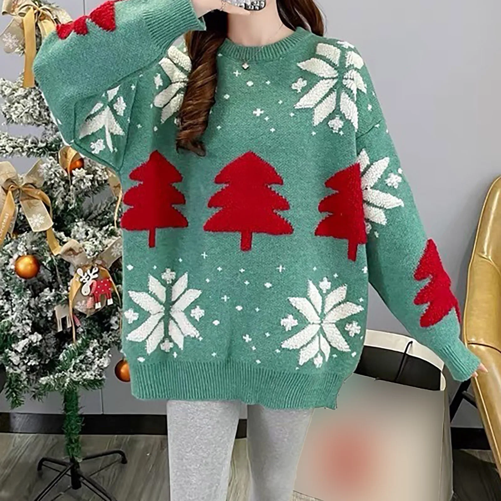 Winter Clothes Women 2023 Winter Fashion New Round Neck Warm Soft Christmas Pattern Print Knit Loose Knitted Sweater Pullover
Winter Clothes Women 2023 Winter Fashion New Round Neck Warm Soft Christmas Pattern Print Knit Loose Knitted Sweater Pullover