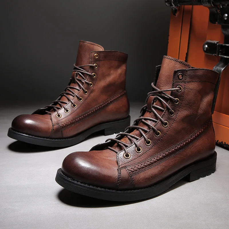 Casual Men's Leather Boots England Style Round Toes Short Fashion Male's Boots Lace Up Worker Boots Leather Ankle Men's Boots
Casual Men's Leather Boots England Style Round Toes Short Fashion Male's Boots Lace Up Worker Boots Leather Ankle Men's Boots