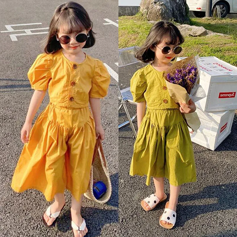 Children's Temperament Suit Summer Girls' Shirt Top + Skirt Pants Two-piece Set 3-8 Years Old Children's Clothing Cotton
Children's Temperament Suit Summer Girls' Shirt Top + Skirt Pants Two-piece Set 3-8 Years Old Children's Clothing Cotton