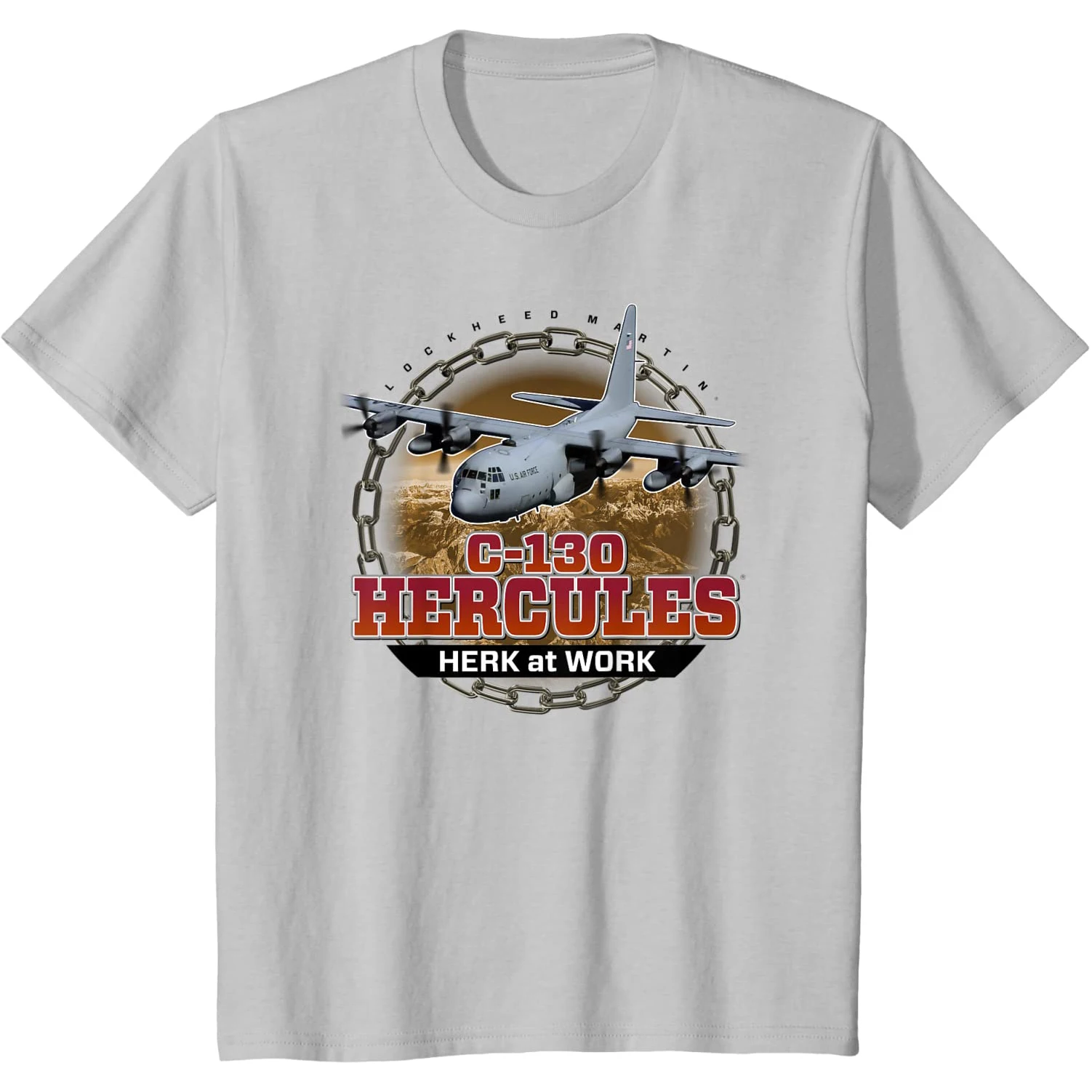 

Herk At Work C-130 Hercules Transport Aircraft T-Shirt 100% Cotton O-Neck Summer Short Sleeve Casual Mens T-shirt Size S-3XL