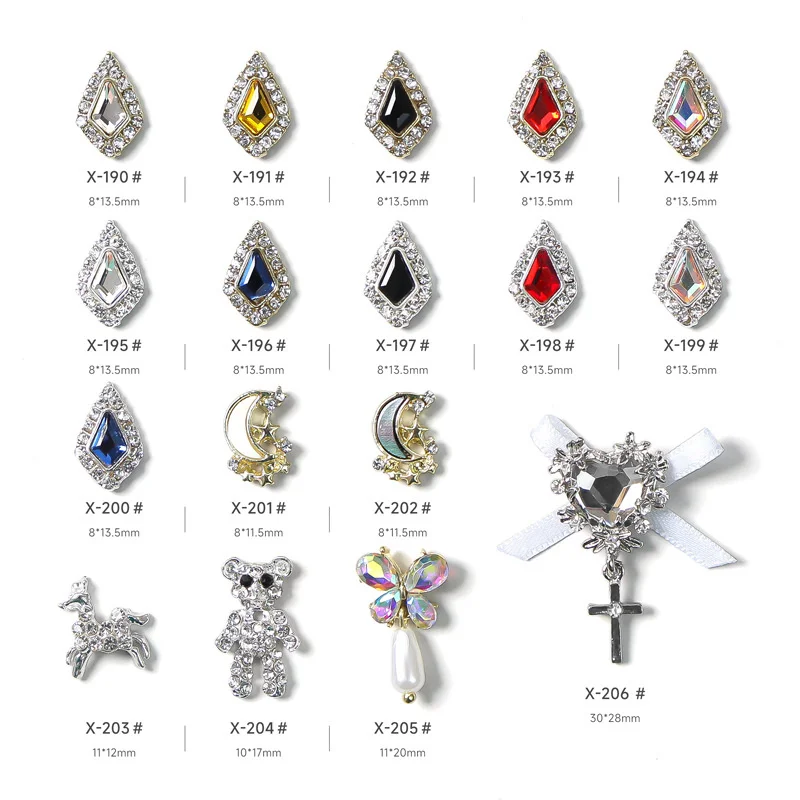 10pcs 3D Nail Art Alloy Rhinestone Decoration Bow Pendant Moon Heart Charms For Nails Fashion Sparkling Glass Diamond Nail Tips
10pcs 3D Nail Art Alloy Rhinestone Decoration Bow Pendant Moon Heart Charms For Nails Fashion Sparkling Glass Diamond Nail Tips