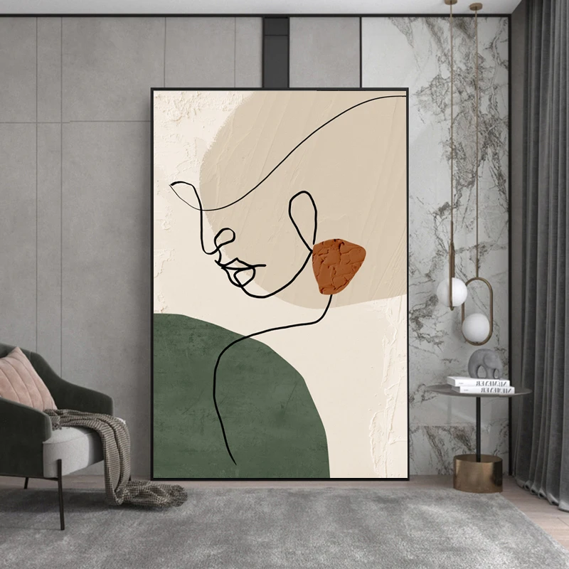 Simple Nordic Black And White Line Character Abstract Painting Green Wall Art Canvas Painting Posters Living Room Home Decor
Simple Nordic Black And White Line Character Abstract Painting Green Wall Art Canvas Painting Posters Living Room Home Decor