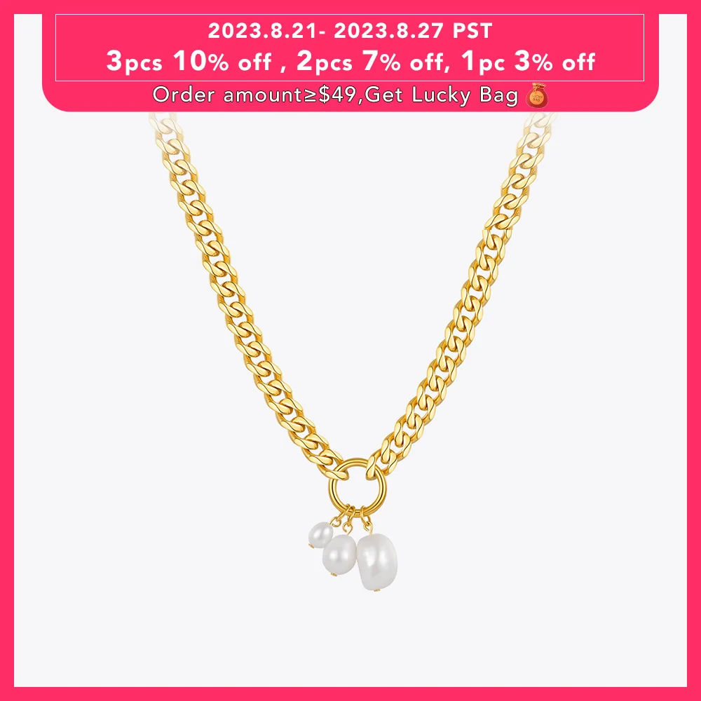 ENFASHION Popular Natural Pearl Chunky Necklace For Women Gold Color Choker Stainless Steel Collier Fashion Jewelry P213208
ENFASHION Popular Natural Pearl Chunky Necklace For Women Gold Color Choker Stainless Steel Collier Fashion Jewelry P213208