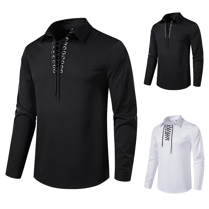 Summer 2023 New Original Design Men's Fashion Solid Polo with Drawcord Long Sleeve Medieval Shirt
Summer 2023 New Original Design Men's Fashion Solid Polo with Drawcord Long Sleeve Medieval Shirt