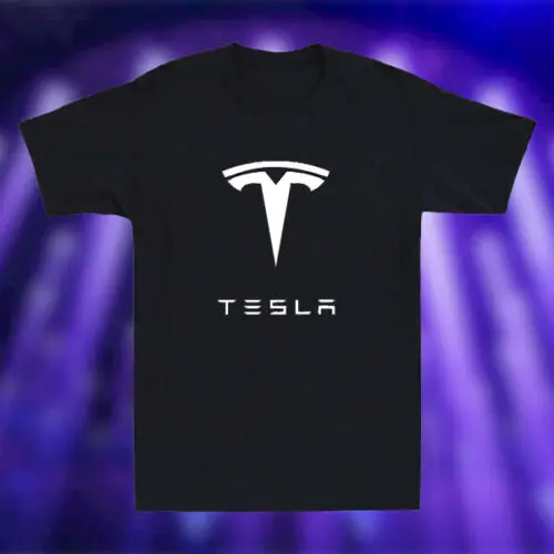 New THE TESLA CLASSIC Logo Men's T-shirt Logo
