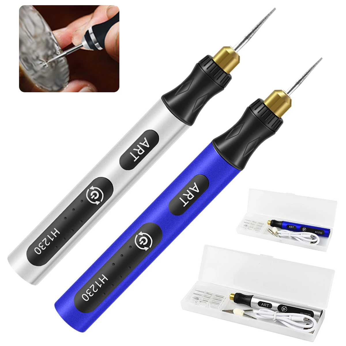Cordless Rotary Tool Adjustable Speed Mini Electric Grinder Rechargeable Engraving Pen with 3 Speed and 300mAh Battery for
Cordless Rotary Tool Adjustable Speed Mini Electric Grinder Rechargeable Engraving Pen with 3 Speed and 300mAh Battery for
