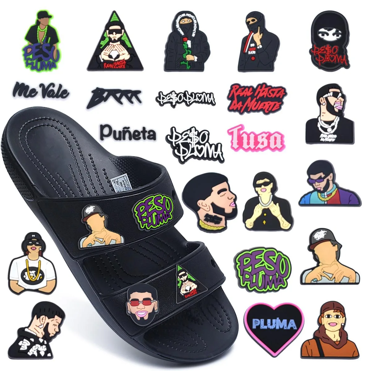 Peso Pluma Croc Shoes Charms Rapper Singer Decorations for Clogs Sandals Bracelets Accessories for Women Men Party Gifts
Peso Pluma Croc Shoes Charms Rapper Singer Decorations for Clogs Sandals Bracelets Accessories for Women Men Party Gifts