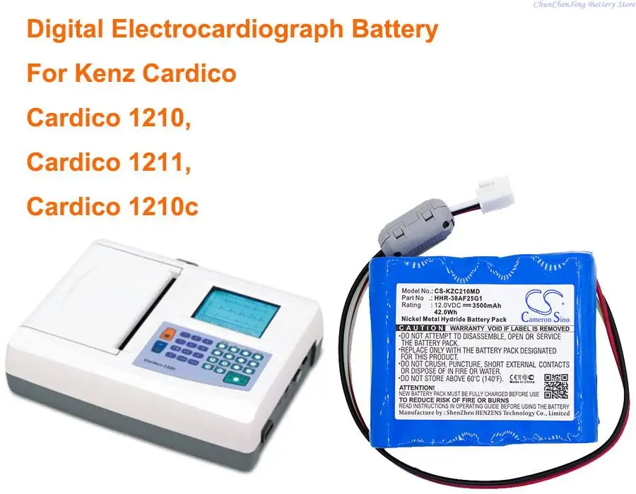

GreenBattey 3500mAh Electrocardiograph Battery HHR-11F25G1 for Kenz Cardico Cardico 1210, Cardico 1211, Cardico 1210c
