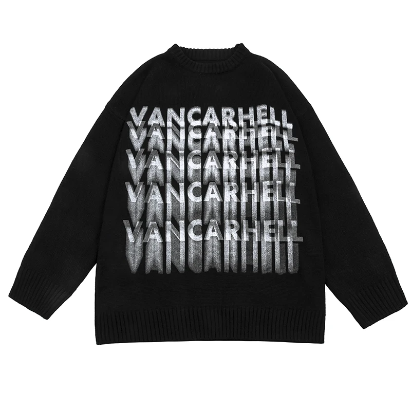 High Street Ghost Letters Pullover White Black Autumn Retro Sweaters Men and Women Round Neck Harajuku Oversized Knitted Top
High Street Ghost Letters Pullover White Black Autumn Retro Sweaters Men and Women Round Neck Harajuku Oversized Knitted Top