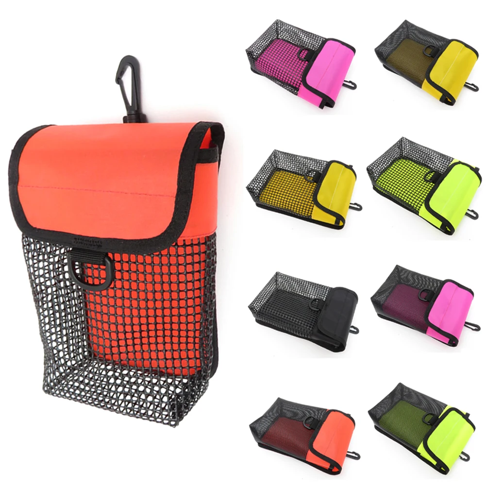 

Heavy Duty Mesh Bag Scuba Dive Reel Snap Safety Marker Buoy Holder Storage Pocket Pouch Carry Mesh Bags 20x13x7.3cm