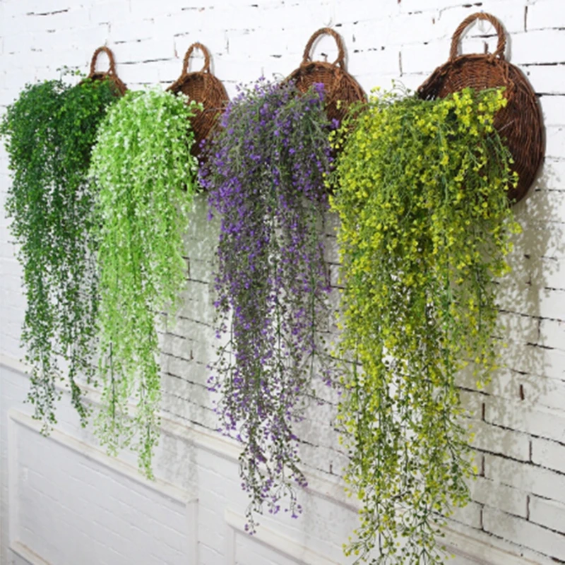 

1/2Pcs Home Decor Artificial Ivy Leaf Garland Plants Vine Fake Foliage Flowers Creeper Green Ivy Wreath