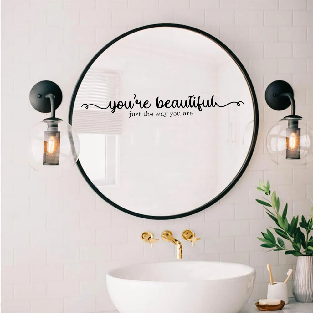 You're Beautiful Just the Way You Are Quotes Wall Stickers Mirror Decals Removable Vinyl Mirror Bathroom Decor Murals DW14033
You're Beautiful Just the Way You Are Quotes Wall Stickers Mirror Decals Removable Vinyl Mirror Bathroom Decor Murals DW14033