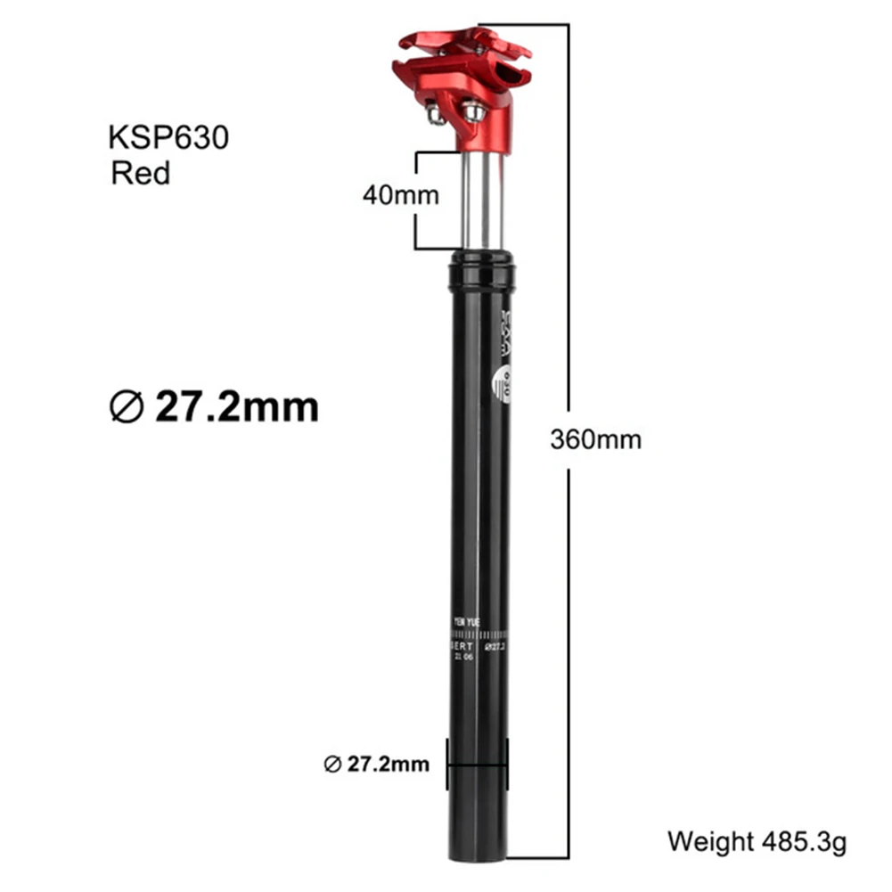 High Quality Bike Seatpost Black KSP-630 MTB Bicycle Suspension Mountain Road Shock Absorber 27.2x350mm 31.6x350MM
High Quality Bike Seatpost Black KSP-630 MTB Bicycle Suspension Mountain Road Shock Absorber 27.2x350mm 31.6x350MM