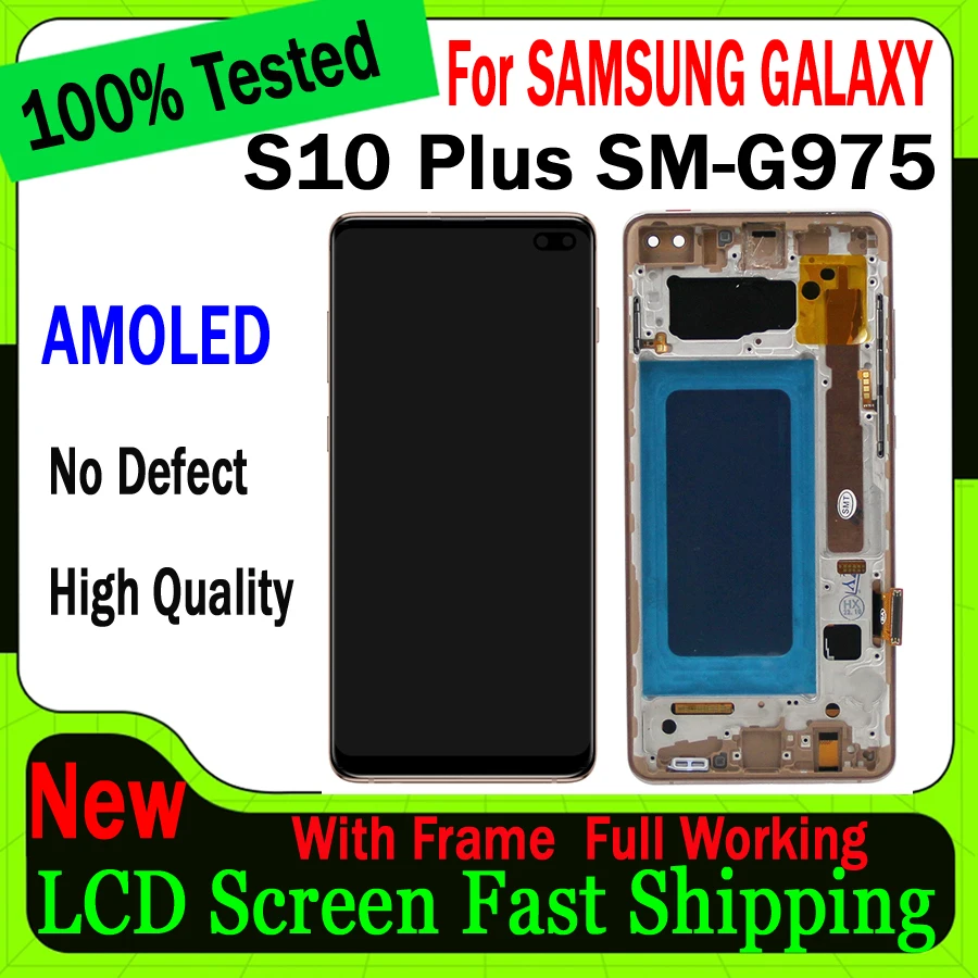 High Quality Full New AMOLED LCD For Samsung Galaxy S10 G973 / S10 Plus G975 Touch Screen Display 100% Tested Fast Shipping
High Quality Full New AMOLED LCD For Samsung Galaxy S10 G973 / S10 Plus G975 Touch Screen Display 100% Tested Fast Shipping