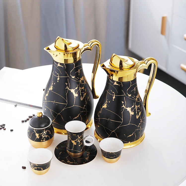 Deluxe black gold plated unique marbling ceramic cup saucer glass liner coffee pots luxury turkish arabian tea arabic coffee set
Deluxe black gold plated unique marbling ceramic cup saucer glass liner coffee pots luxury turkish arabian tea arabic coffee set