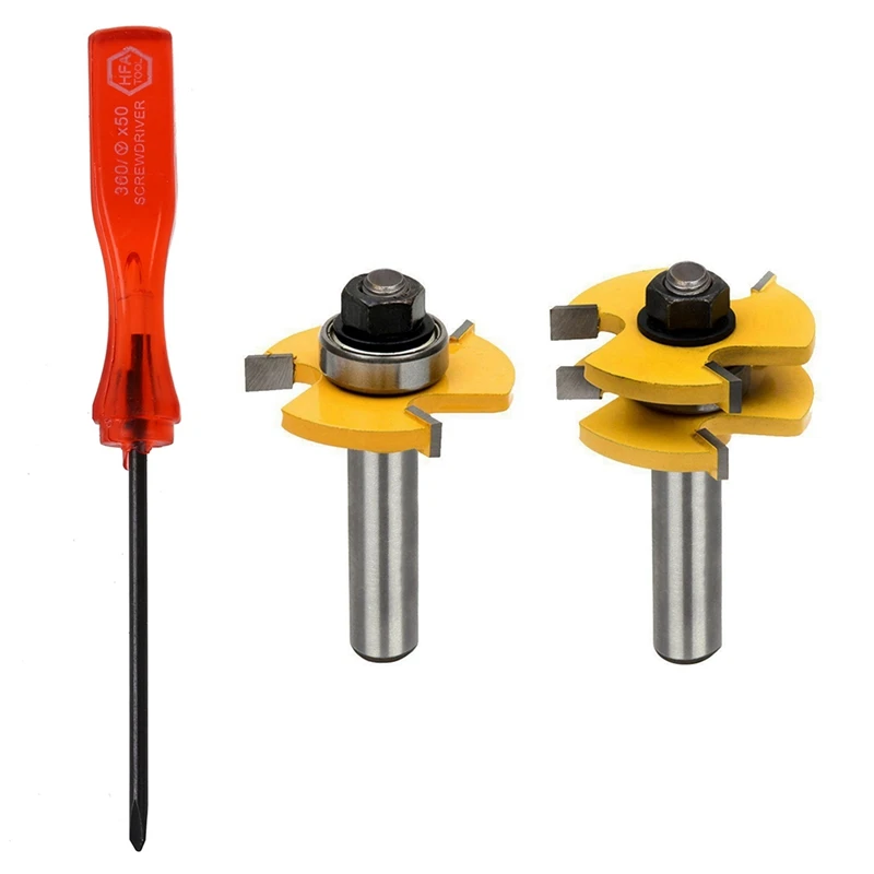 1X Tri Wing Screwdriver Tool & 2X Tongue And Groove Set,Router Bit Set,Wood Door Flooring 3 Teeth Adjustable
1X Tri Wing Screwdriver Tool & 2X Tongue And Groove Set,Router Bit Set,Wood Door Flooring 3 Teeth Adjustable
