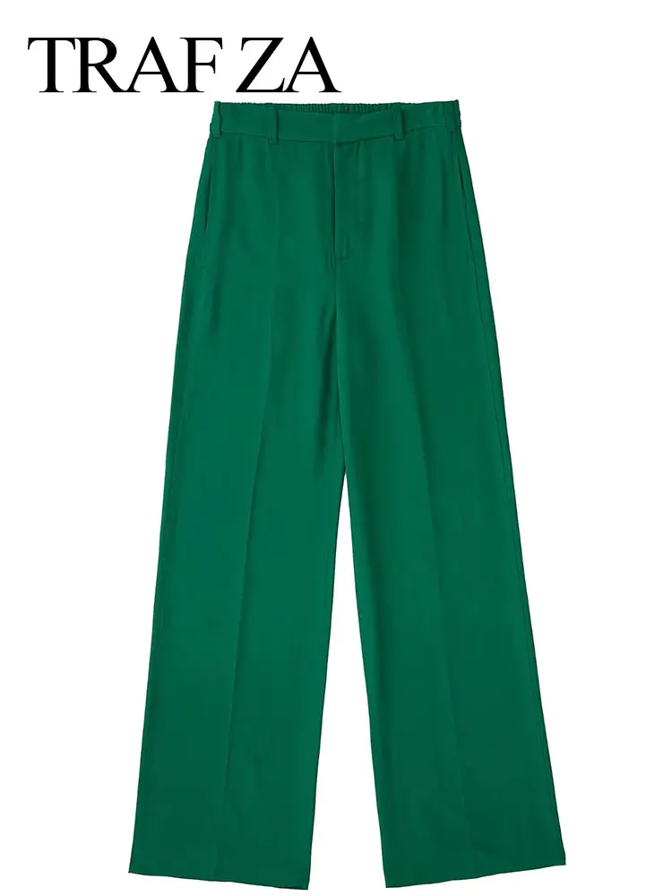 TRAF ZA Autumn Women's Loose Trousers Side Pocket Vintage Green Zipper Fly Wide Leg Pants High Waist Female Chic Casual Pant
TRAF ZA Autumn Women's Loose Trousers Side Pocket Vintage Green Zipper Fly Wide Leg Pants High Waist Female Chic Casual Pant