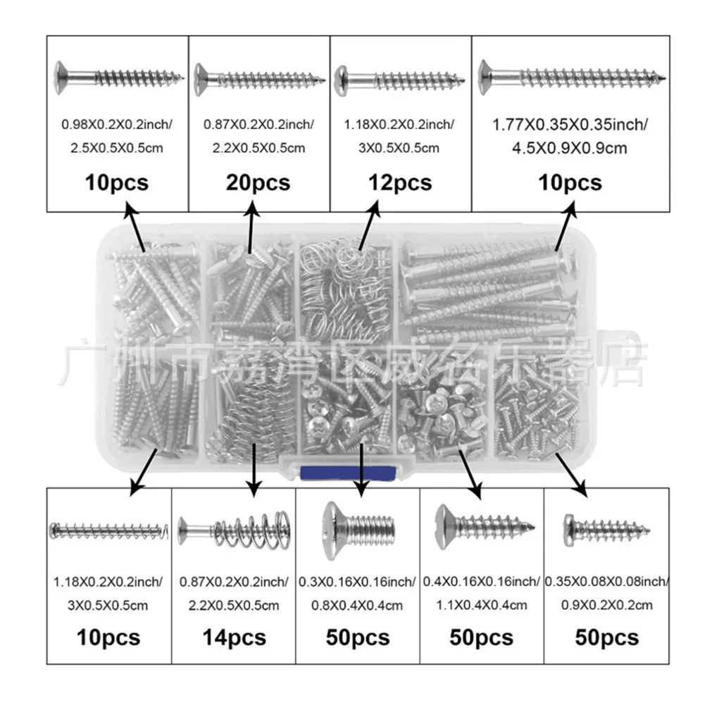 226Pcs Electric Guitar Screw Spring With Box Kit For Pickguard DIY Luthier Tools For Replace Guard Neck Plate Remote Stretch
226Pcs Electric Guitar Screw Spring With Box Kit For Pickguard DIY Luthier Tools For Replace Guard Neck Plate Remote Stretch