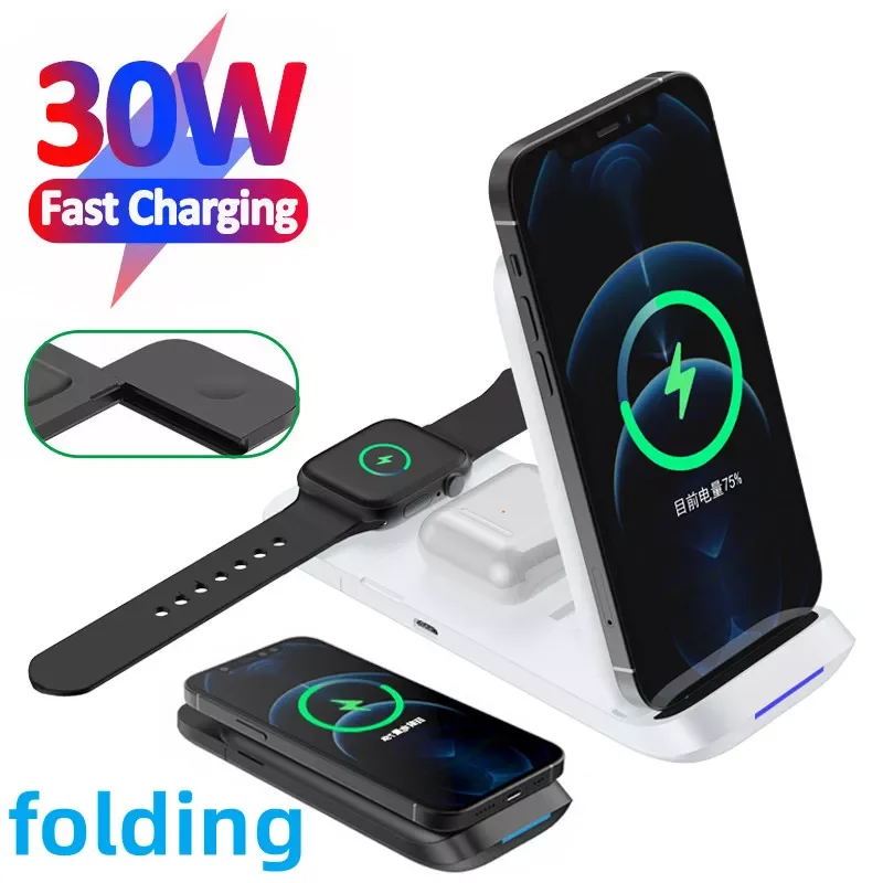 3 in 1 Foldable Wireless Charger Stand Pad for iPhone 13 11 12 X Pro Max Portable Wireless Chargers for Apple Watch/AirPod 3
3 in 1 Foldable Wireless Charger Stand Pad for iPhone 13 11 12 X Pro Max Portable Wireless Chargers for Apple Watch/AirPod 3