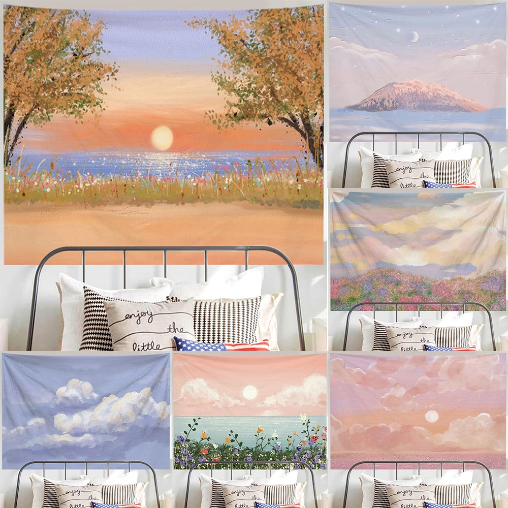 3D HD Oil Scenery Hanging Cloth Dormitory Room Decoration Aesthetics Tapestry Wall Hanging Flowers Sun And Moon Background Cloth
3D HD Oil Scenery Hanging Cloth Dormitory Room Decoration Aesthetics Tapestry Wall Hanging Flowers Sun And Moon Background Cloth